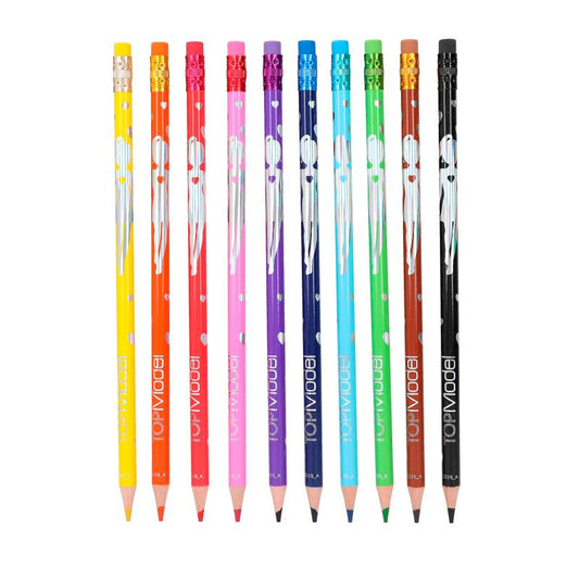 TOPModel Erasable Colouring Pencils - Pack of 10