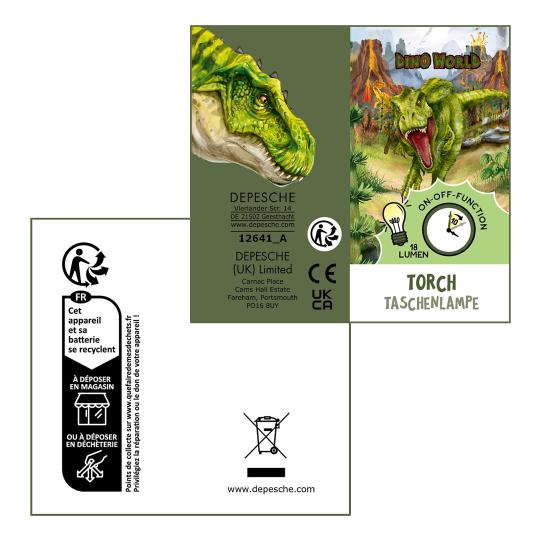 Dino World Torch with Timer (Assortment)