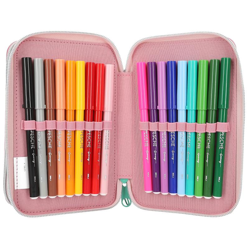 TOPModel Triple Compartment Filled Pencil Case - Wild