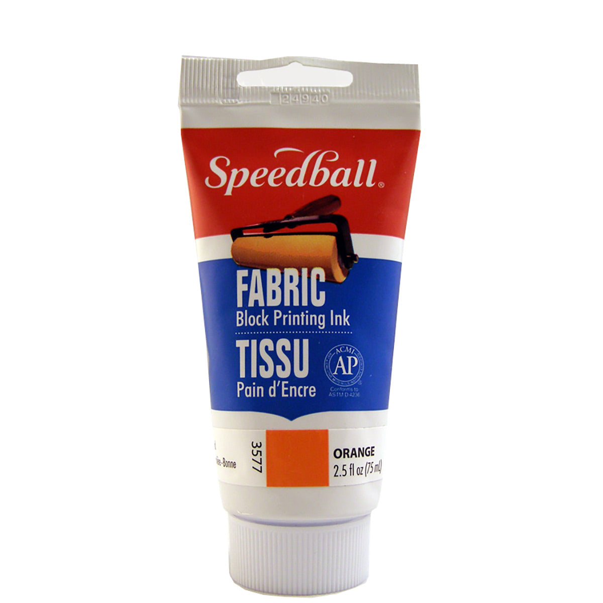 Fabric Block Printing Ink 75ml (2.5oz)-Orange