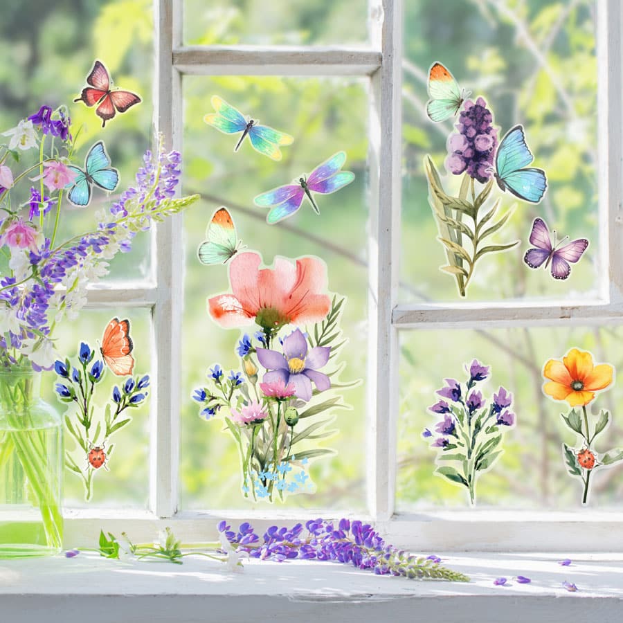 Window Stickers Pack - Meadow Flowers