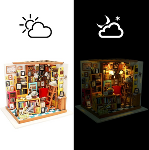 Rolife Sam's Study DG102 Library DIY Miniature Dollhouse