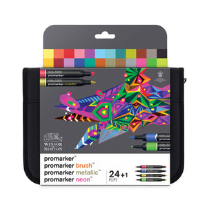 Winsor & Newton Promarker Wallet - 24 Mixed Marker Art Set