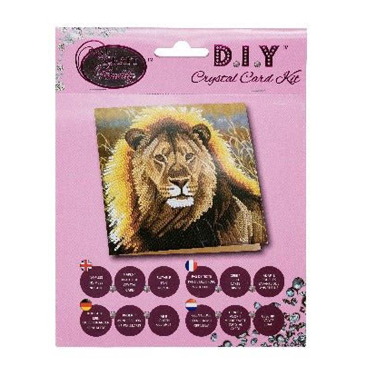 Crystal Art Card Kit 18x18cm - Resting Lion