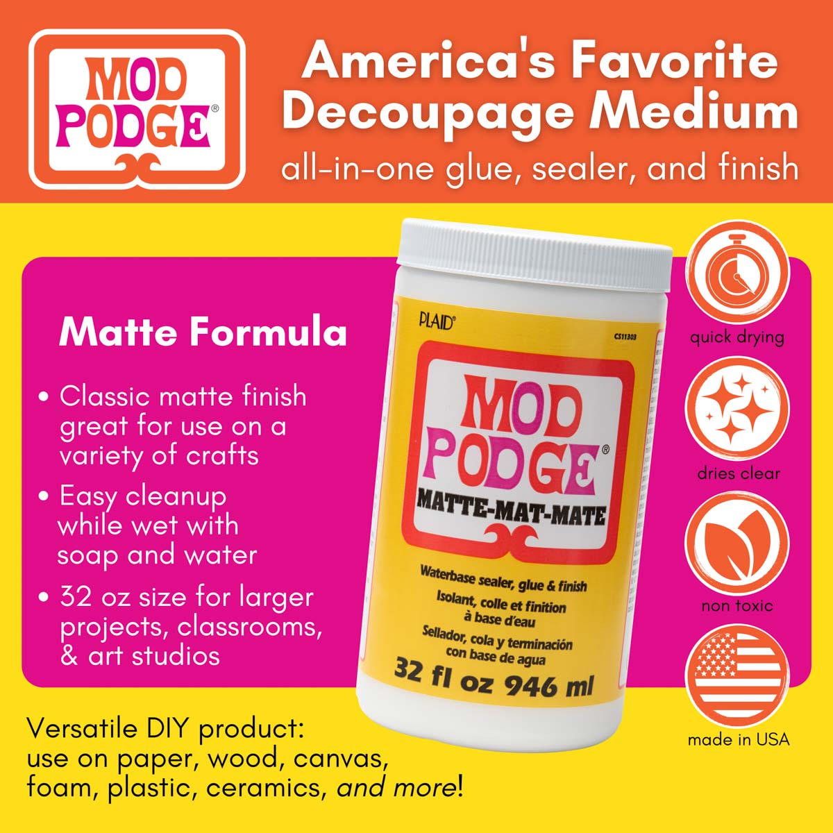 Mod Podge Matte 32oz/946ml