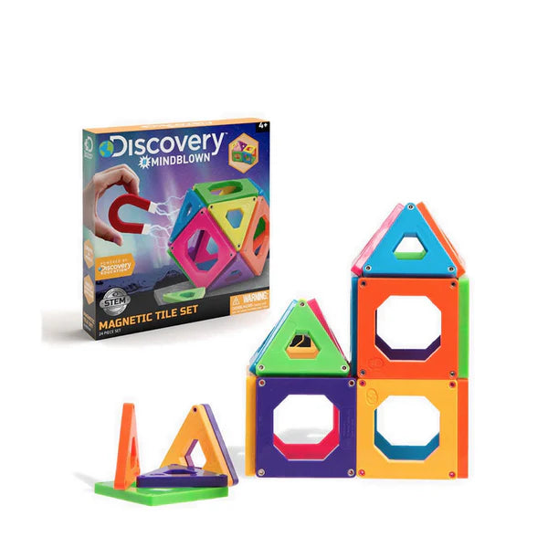 Discovery Mindblown: Magnetic Tiles Set (24 Pieces)