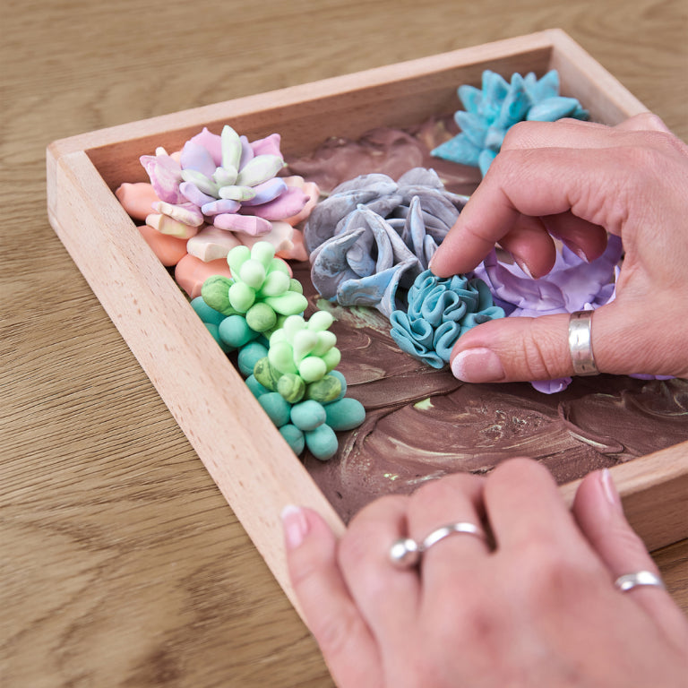 OKTO Wood & Clay Craft DIY - Succulents Tenderness