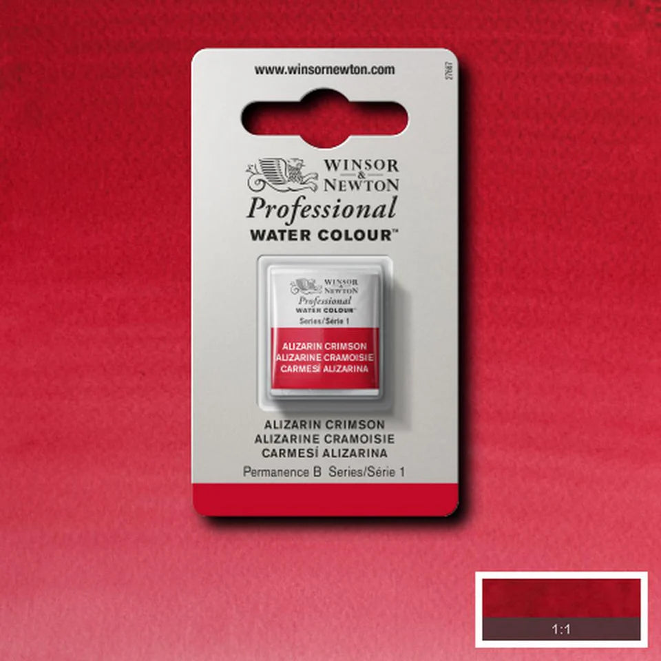 Professional Watercolour Series 1 Half Pan - Alizarin Crimson