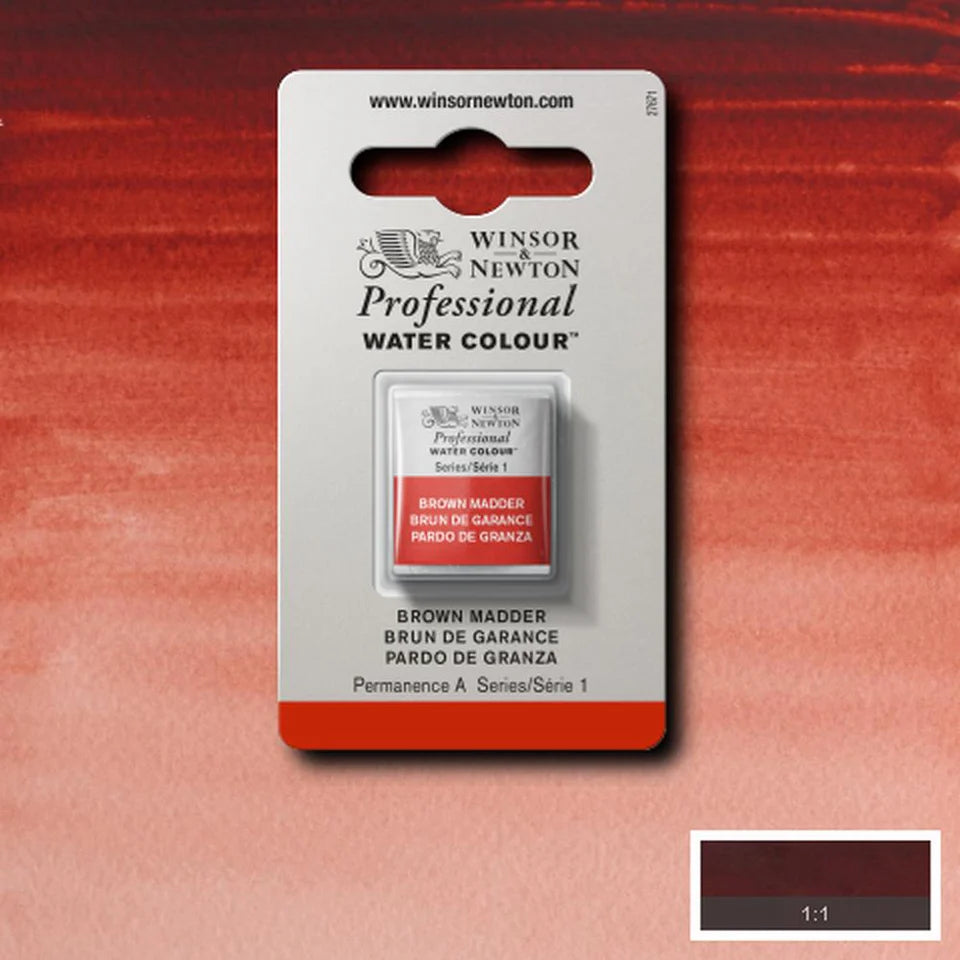 Professional Watercolour Series 1 Half Pan - Brown Madder