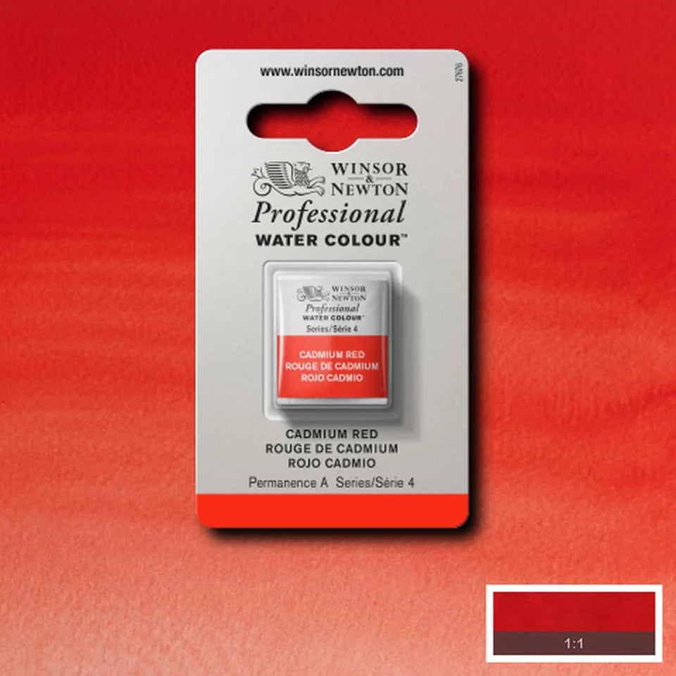 Professional Watercolour Series 4 Half Pan - Cadmium Red