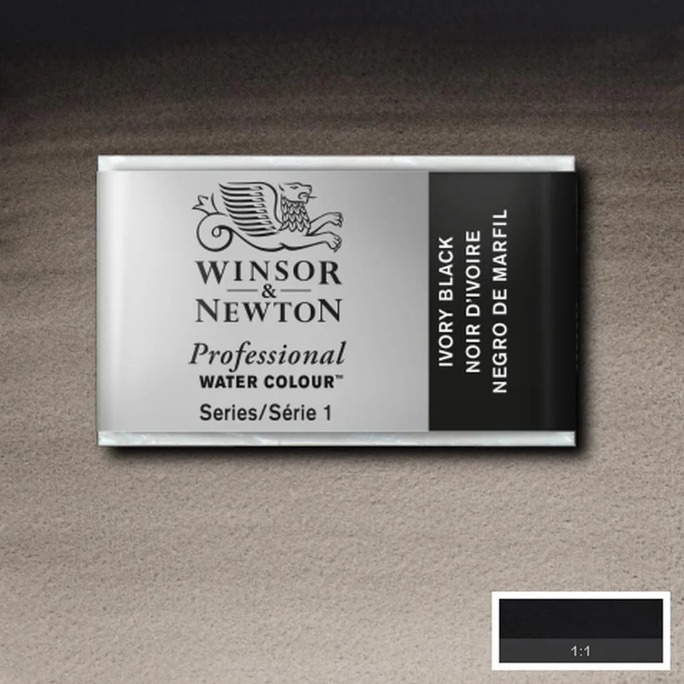Professional Watercolour Series 1 Whole Pan - Ivory Black