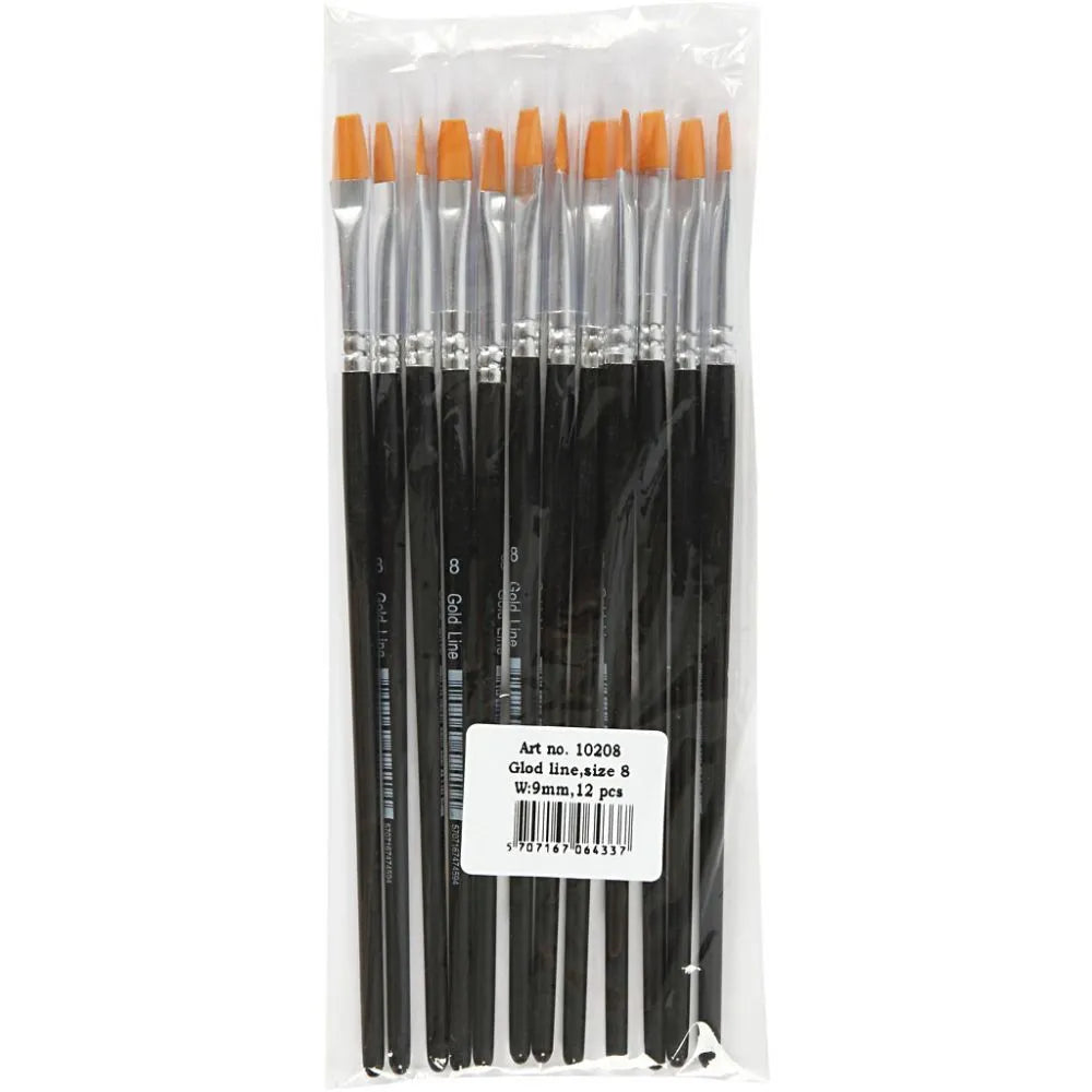 Gold Line Brushes Flat No.8 (Pack of 12)
