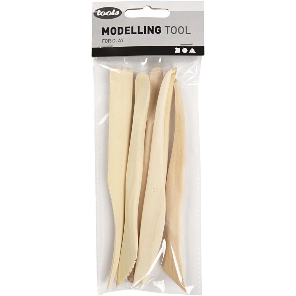 Wooden Modelling Tool L: 15 cm (6 Pack)