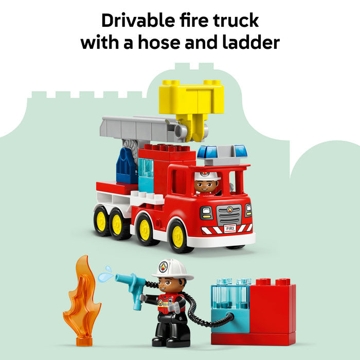 LEGO Duplo - Lego Fire Truck with Hose and Firefighter