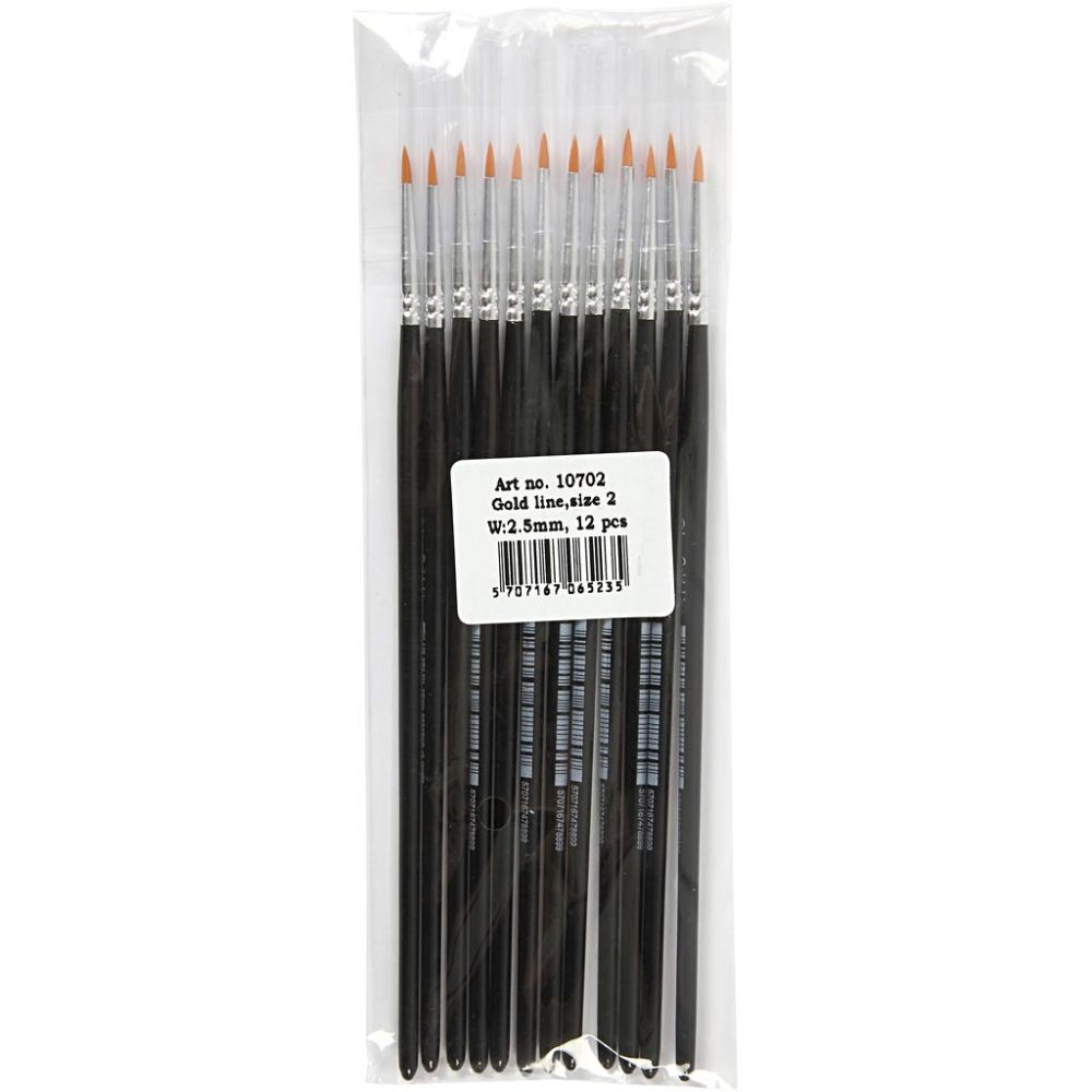 Gold Line Nylon Brushes Round No.2 (Pack of 12)