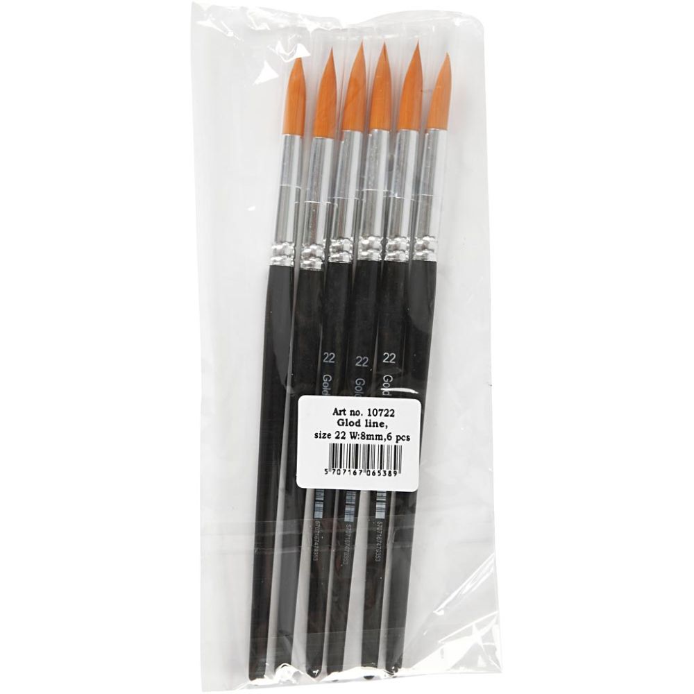 Nylon Gold Line Brushes Round No.22 (Pack of 6)