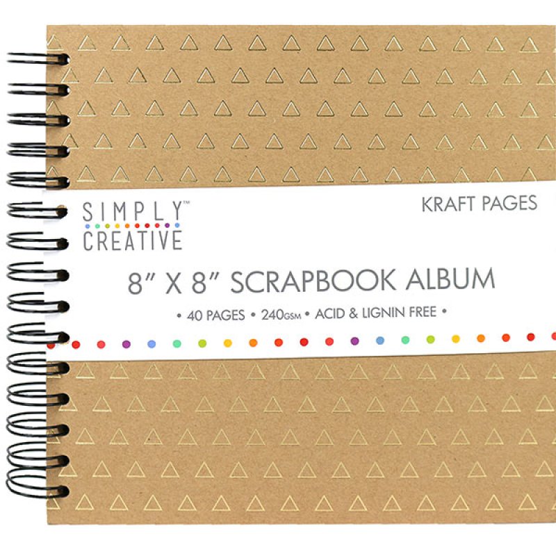Simply Creative Scrabook Album 8x8 - Kraft Triangles