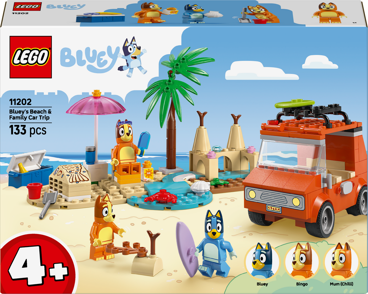 Lego Bluey - Bluey's Beach & Family Car Trip