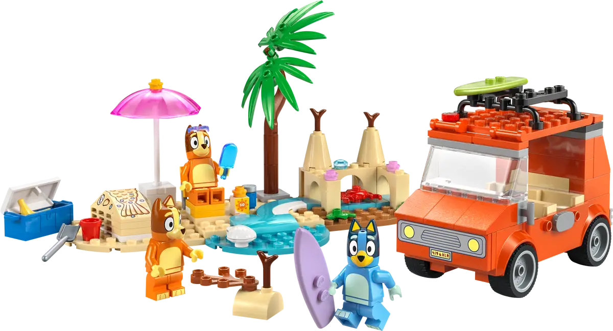 Lego Bluey - Bluey's Beach & Family Car Trip