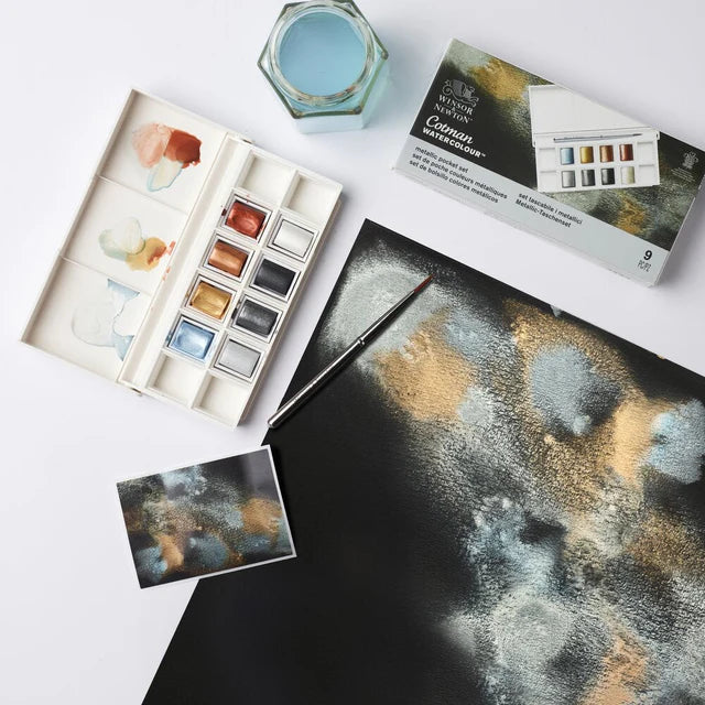 Winsor & Newton Cotman Watercolour Pocket Set - 8 Metallics