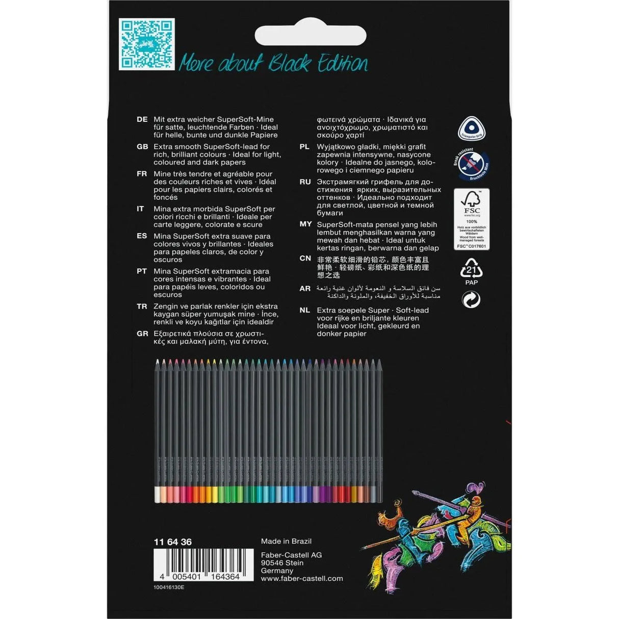 Faber Castell Black Edition Colour Pencils (Pack of 36)