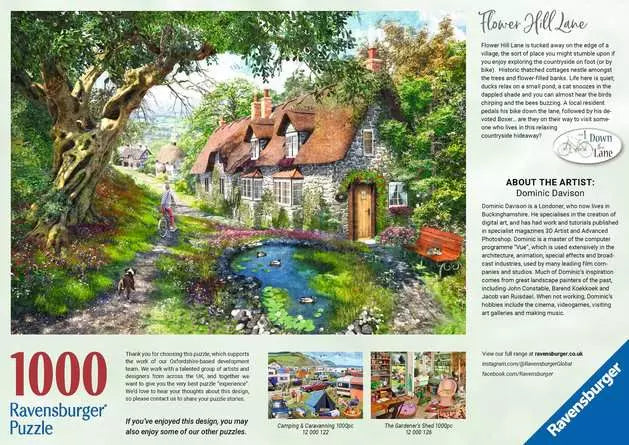 1000 Piece Jigsaw - Down The Lane No.1: Flower Hill Lane