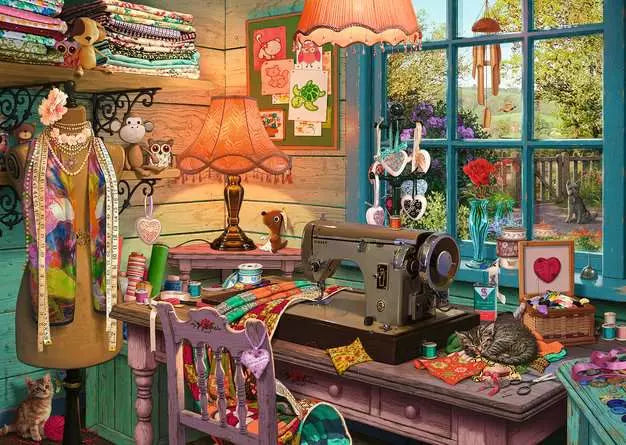 1000 Piece Jigsaw Puzzle - My Haven No 4: The Sewing Shed