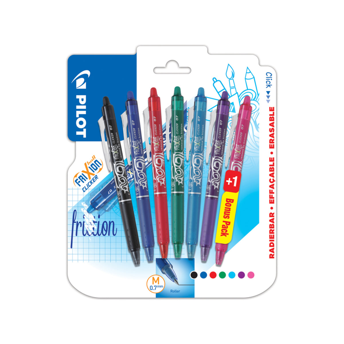 Pilot Frixion Clicker Erasable Pens Set (7 Pack)