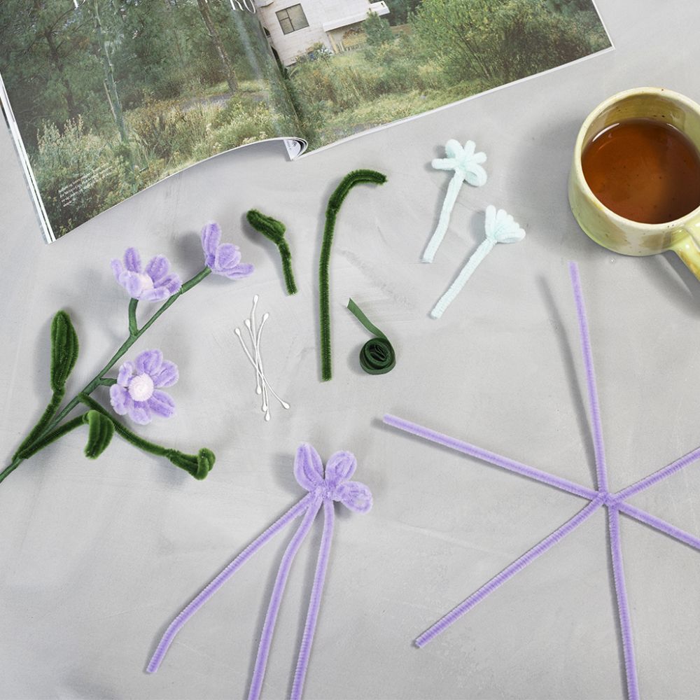 Craft Kit Pipe Cleaners - Pastel Flowers