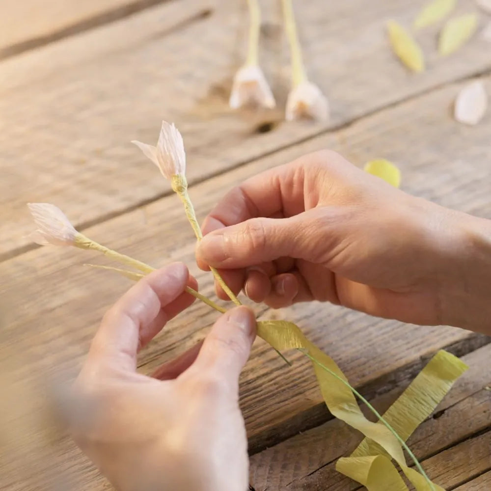 Mini Craft Kit Crepe Paper Flowers Cherry Branch