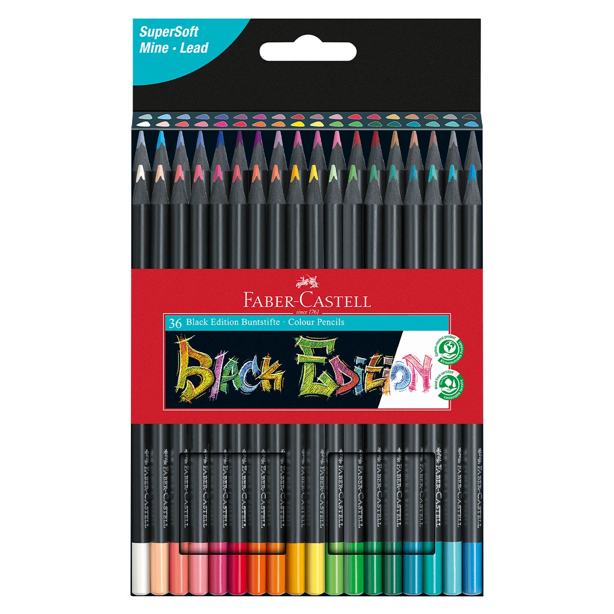 Faber Castell Black Edition Colour Pencils (Pack of 36)