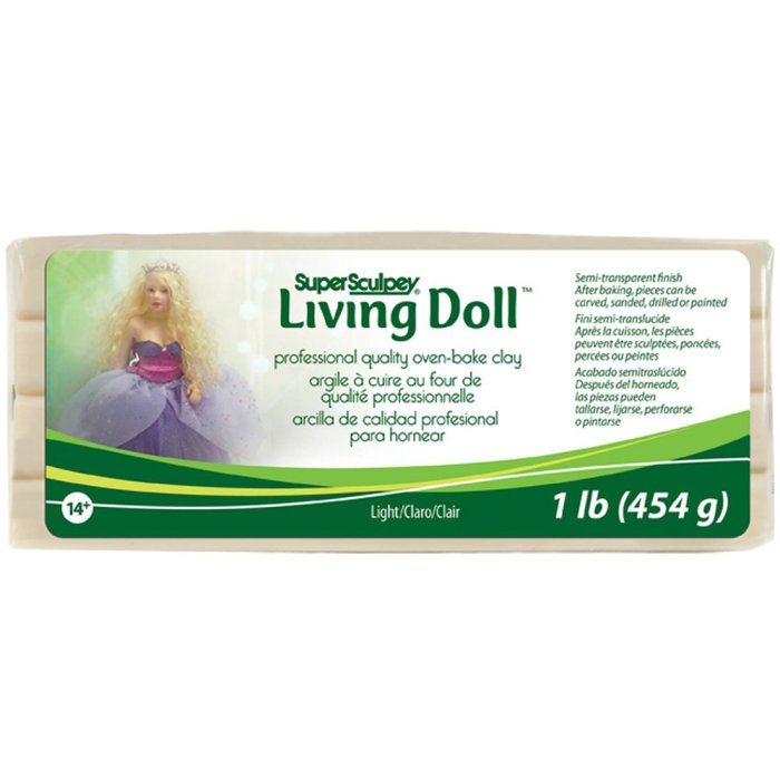 Super Sculpey Living Doll Clay - 1lb Light