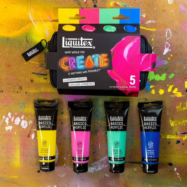 Liquitex Basics Acrylic What Would You Create Set - Illuminated Brights