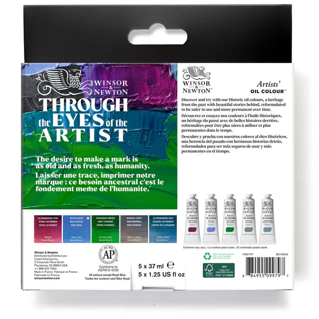 Winsor & Newton Artists Oil Colour - Historic Set (5x37ml)
