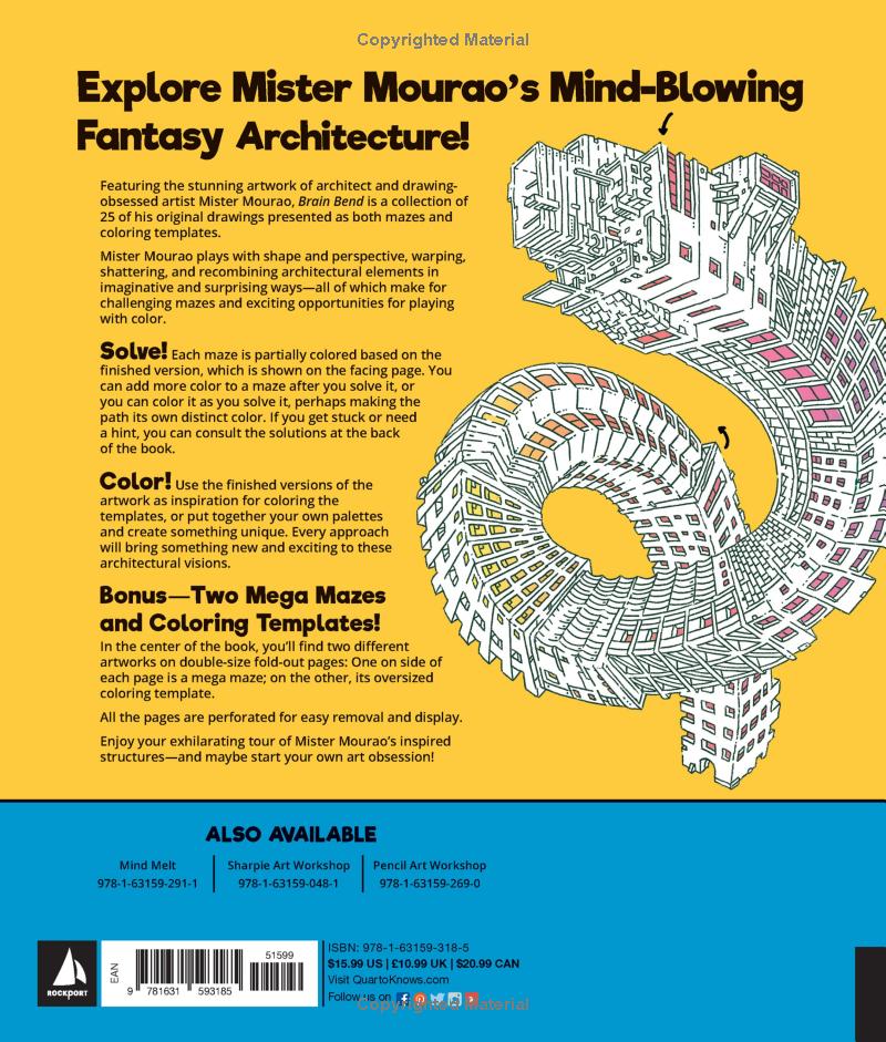 Brain Bend: Extreme Architecture Mazes to Decode and Colour