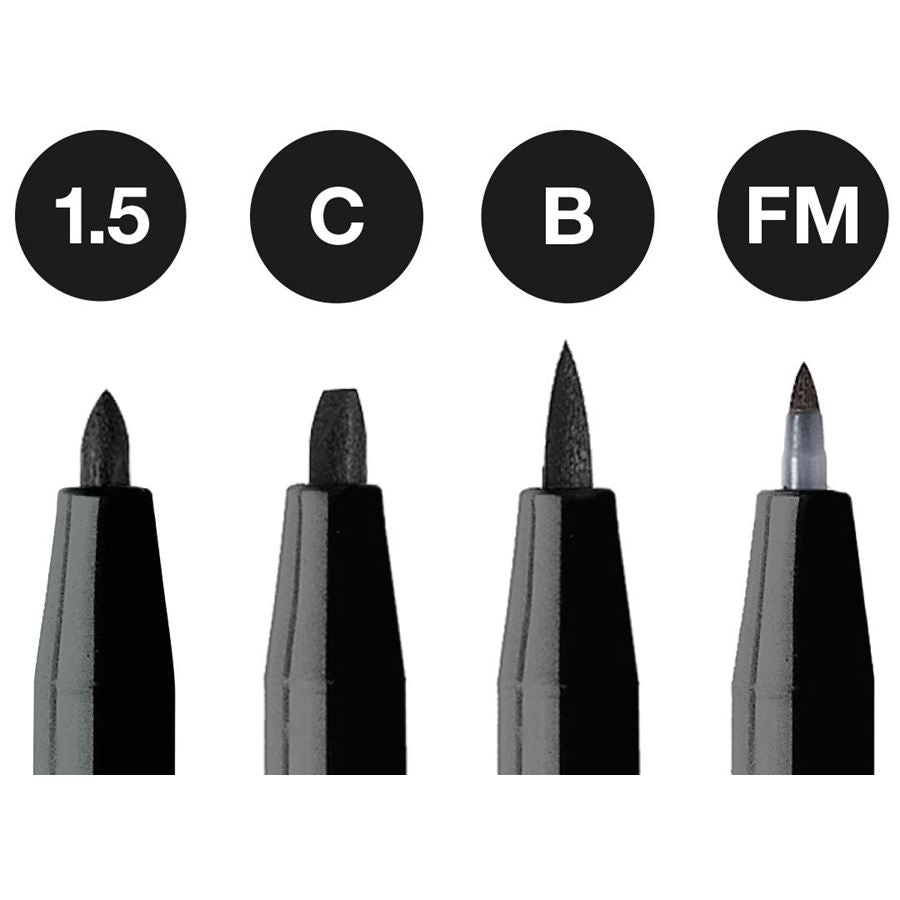 Faber-Castell Pitt Artist Pens India Ink - Black (4 Pack)