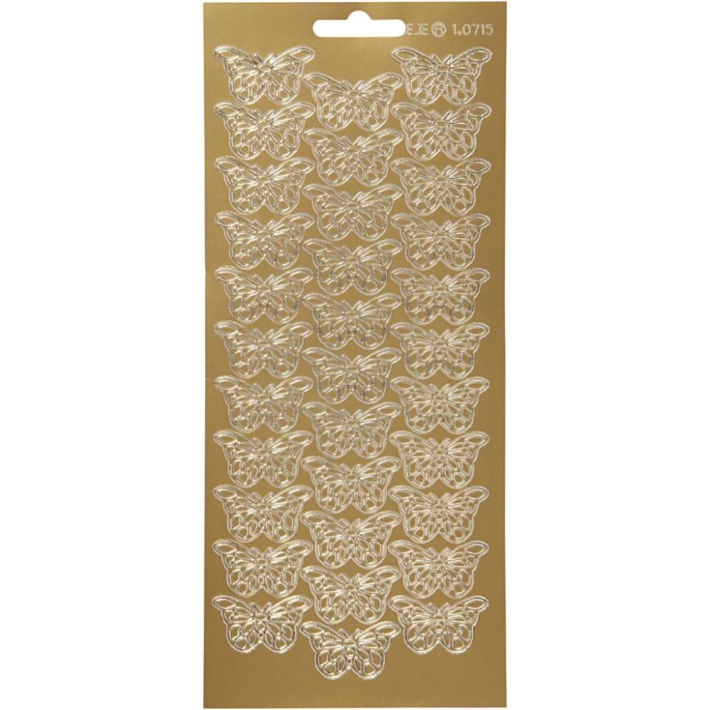 Stickers 10x23cm Sheet - Gold Butterflies