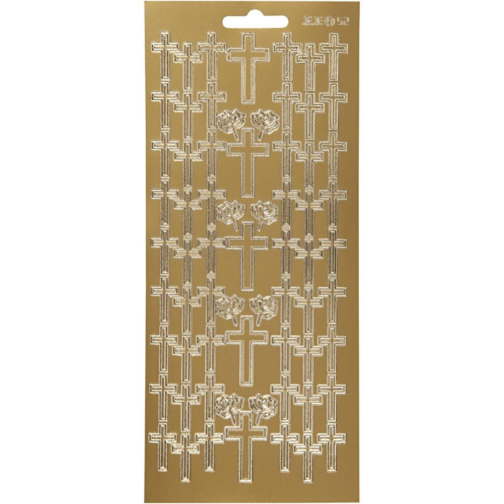 Stickers 10x23cm Sheet - Gold Cross