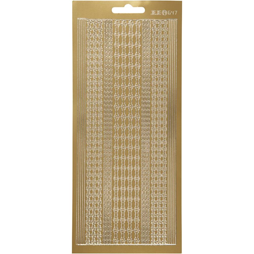 Stickers 10x23cm 1 Sheet - Gold Borders