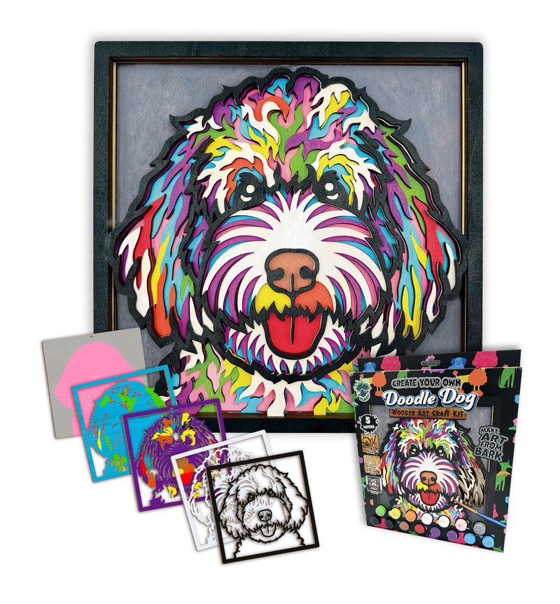 Splat Planet Wood Art Kit - Doodle Dog