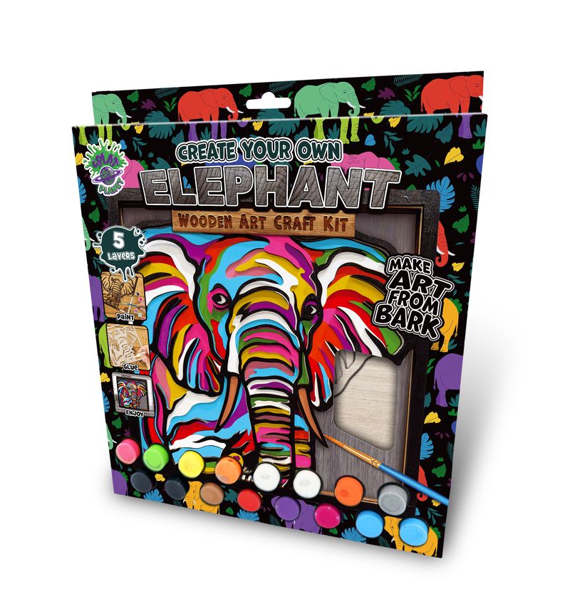 Splat Planet Wood Art Kit - Elephant