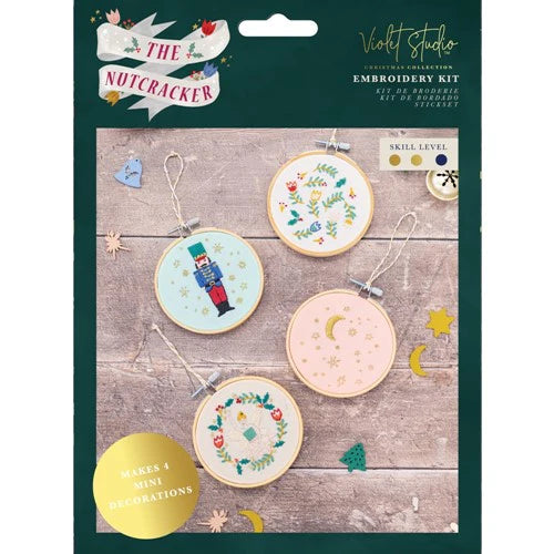 Violet Studios The Nutcracker - Mini Embroidery Hoops/Tree Decorations