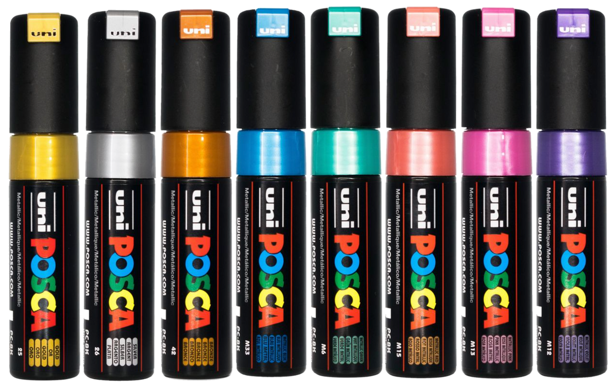 Posca PC-8K Marker Wallet Of 8 Metallic Colours