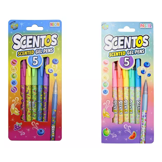 Scentos Scented Gel Pens Assortment (Neon & Pastel)