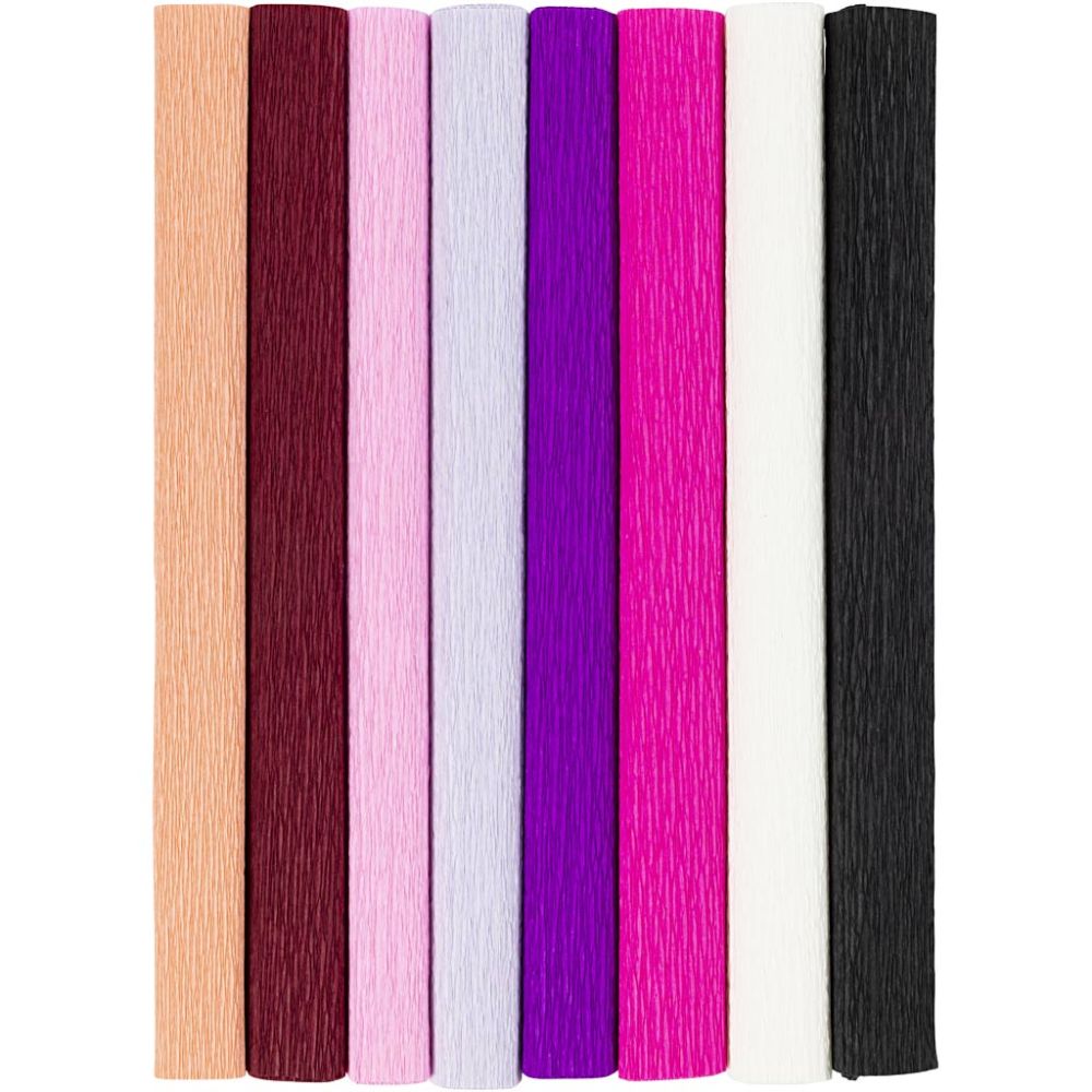 Crepe Paper 25x60cm - Purple/Pink Harmony (8 Sheets)
