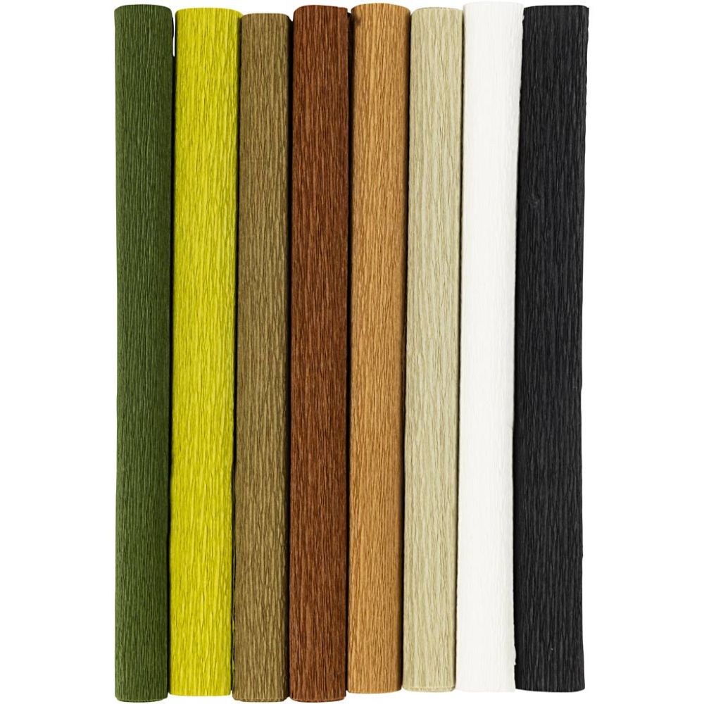 Crepe Paper 25x60cm - Natural Colours (8 Sheets)