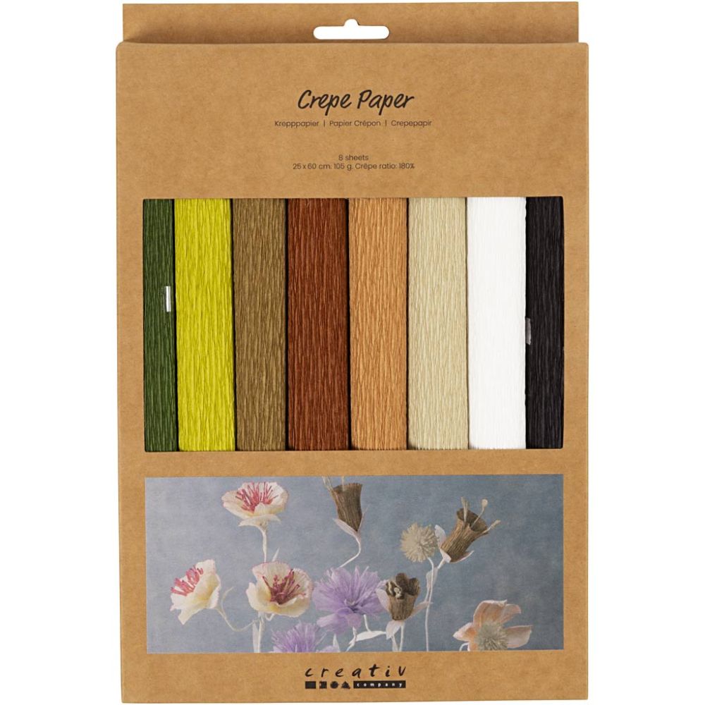 Crepe Paper 25x60cm - Natural Colours (8 Sheets)