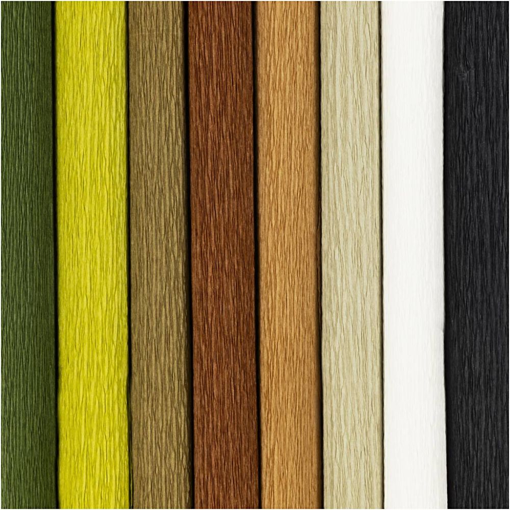 Crepe Paper 25x60cm - Natural Colours (8 Sheets)