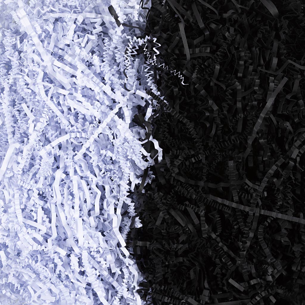 Crinkle Paper L:25-30cm W:3mm - Black &White 2x50g