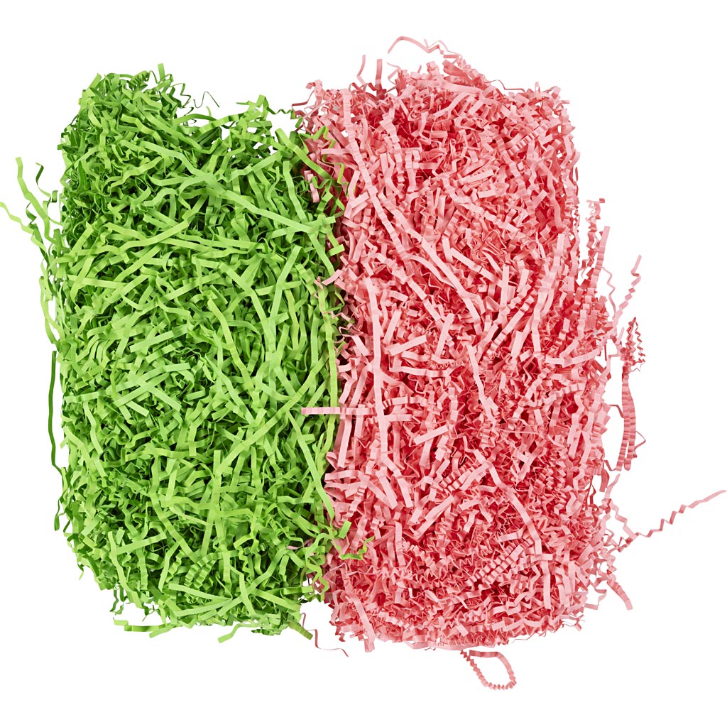 Crinkle Paper L:25-30cm W:3mm - Dark Green Pink 2x50g